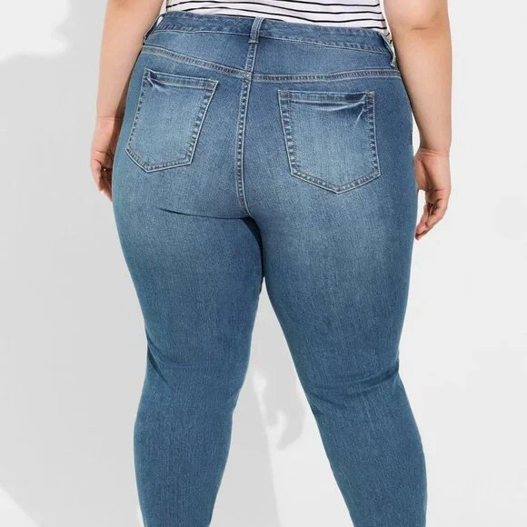 ❤️NWT VINTAGE TORRID JEANS - PERFECT SKINNY ANKLE STRETCH MID RISE - PLUS SIZE - Picture 2 of 9